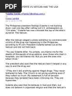 Duterte vs Vatican and the USA
