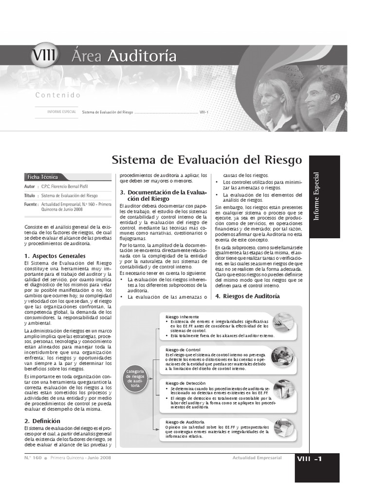 Sistema de Evaluación del Riesgo en Auditoría | PDF | Auditoría ...
