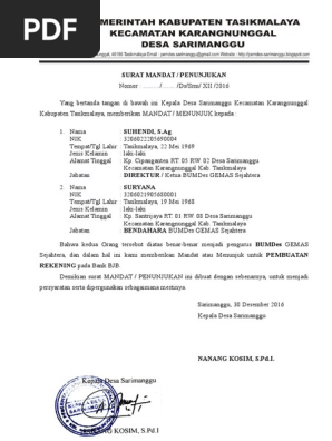 Surat Mandat Bumdes