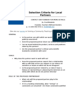 Partnership Criteria Survey CTLCs