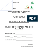 Manejo de Tecnicas de Atencion Al Cliente PDF