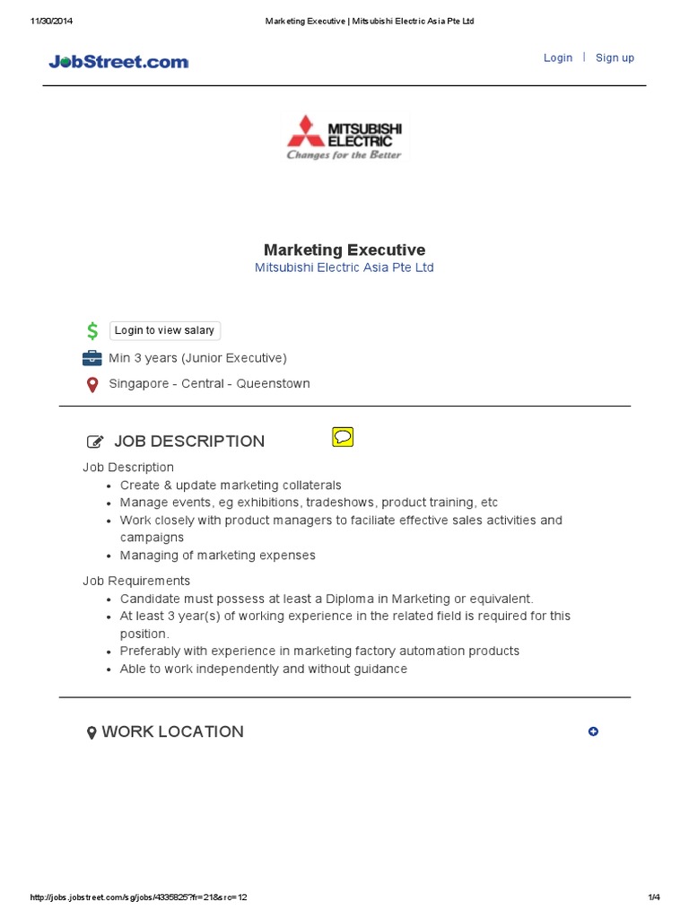Marketing Executive Job Description PDF Business Ethics Marketing
