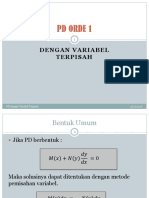 2 - PD Orde 1 Dengan Variabel Terpisah