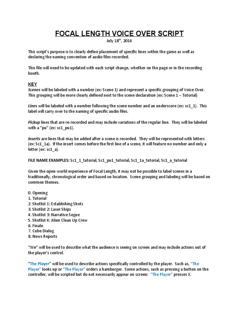 Focal Length Voice Over Script Guide | PDF | Armed Conflict