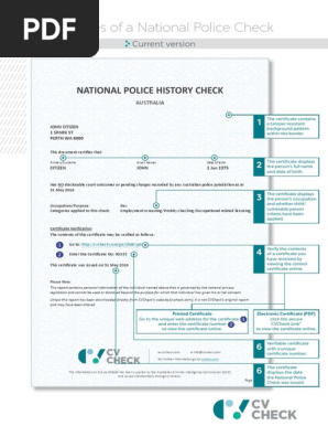 Key Features of a National Police Check - CV Check