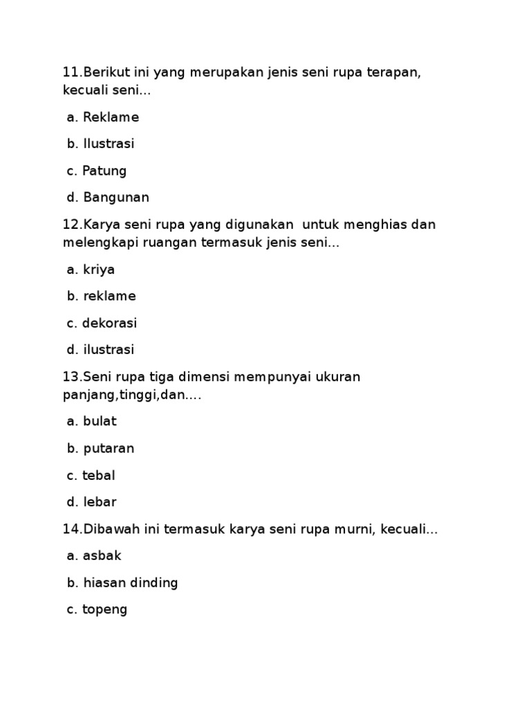 Soal Seni Pdf