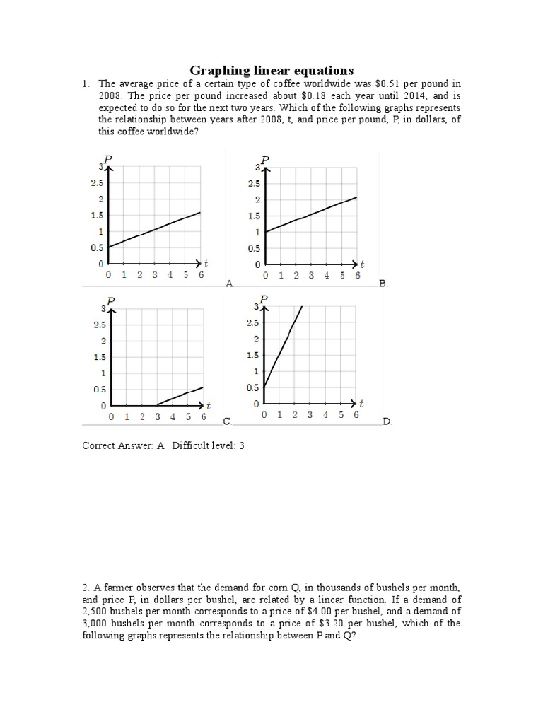 Graphing Linear Equations and Functions | PDF | Equations | Teaching ...