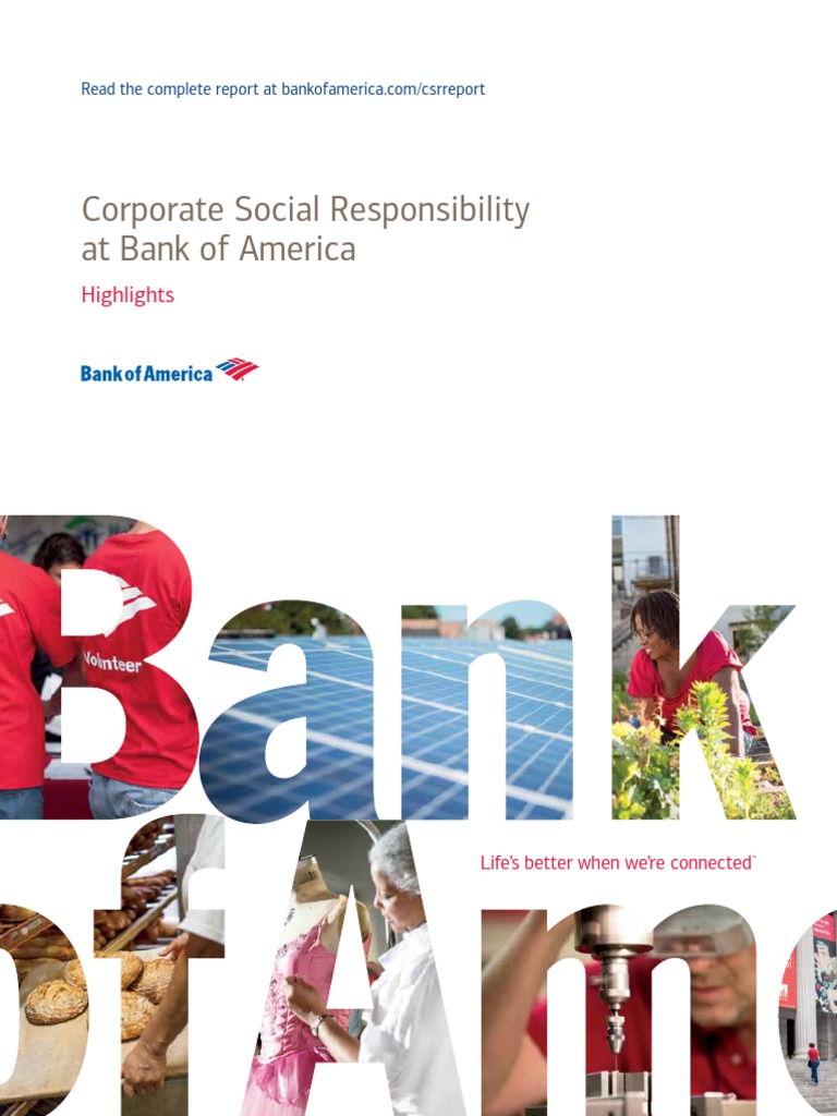Bank of America 2012 Corporate Social Responsibility Highlights | PDF ...