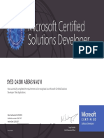 Microsoft Certified Solutions Developer: Syed Qasim Abbas Naqvi