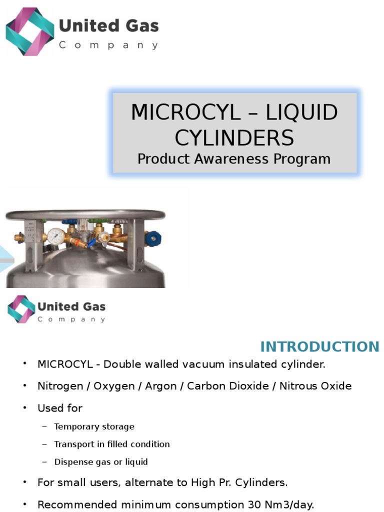 Microcyl Liquid Cylinders Overview | PDF | Nitrous Oxide | Carbon Dioxide