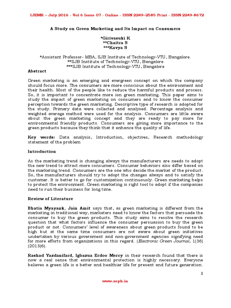 Impact of Green Marketing on Consumers | PDF | Environmentalism | Marketing