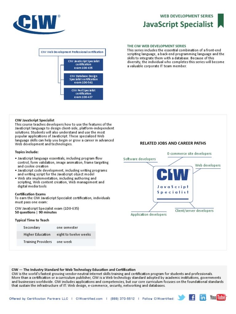 Web Development Series Brochure PDF | PDF | Web Development | Java Script