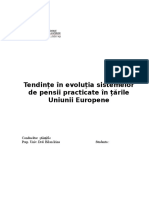 Tendinte in Evolutia Sistemelor de Pensii Practicate in Tarile Uniunii Europene