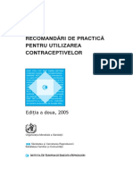 Recomandari de Practica Pentru Utilizarea Contraceptivelor