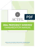Oral Proficiency Interview: Familiarization Manual
