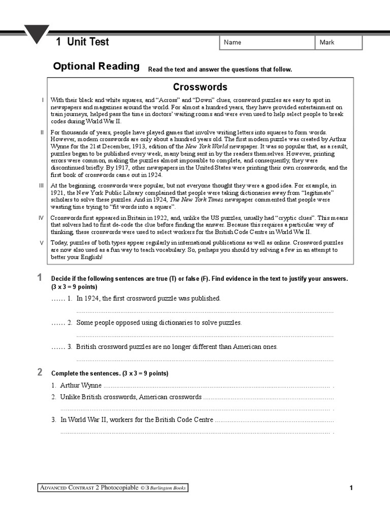 Extension 2 PDF Crossword Newspaper And Magazine