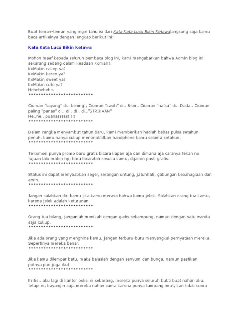 Kata Kata Lucu