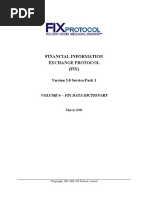 Fix 5 0 Sp1 Vol 6 Order Exchange Financial Markets