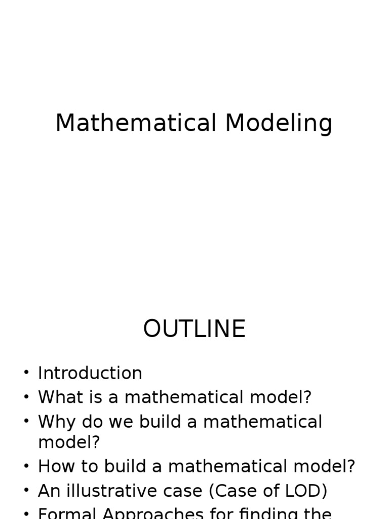 Mathematical Modeling PDF Mathematical Model Mathematical
