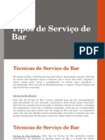 Tipos de Serviço de Bar