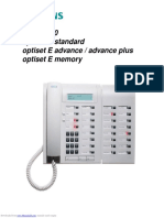 Hicom 300 Optiset E Standard Optiset E Advance / Advance Plus Optiset E Memory