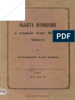 (1857) Scurtă Istorisire Şi Hronologie Despre Mitropolia Moldavieĭ [N. Scriban]