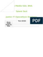Talent Test Junior It Operations Engineer