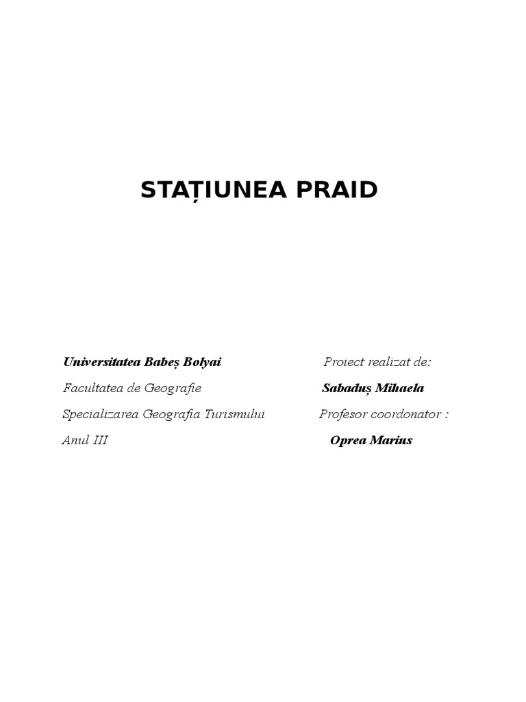 Stațiunea Praid | PDF