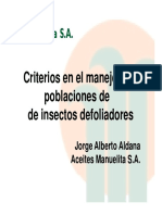 Criterios A Considerar en El Manejo de Poblaciones de Insectos Defoliadores Modo de Lid PDF