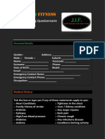 JAMESIVES FITNESS - Health Screening Questionnaire - (Bootcamp)