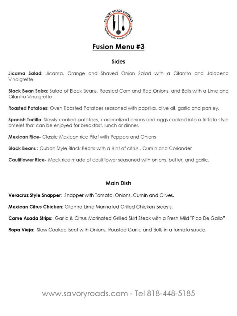 Fusion Menu 3 | PDF