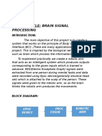 Project Title: Brain Signal Processing: Robotic ARM Proc Essor Epoc Device