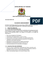 The United Republic of Tanzania: President'S Office Public Service Recruitment Secretariat