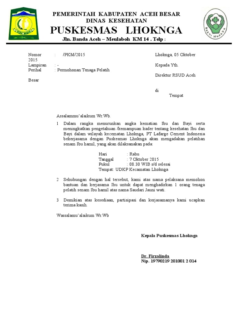 Contoh Surat Permohonan Tenaga