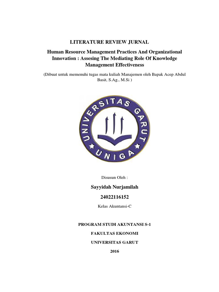 Tugas Literature Review Jurnal manajemen