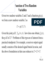 One Function of Two Random Variables: Y X G Z y X F F