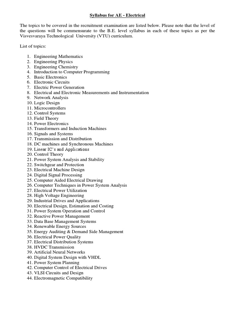 AE SYLLABUS FOR ELECTRICAL ENGINEERING PDF DOWNLOAD visual data 5