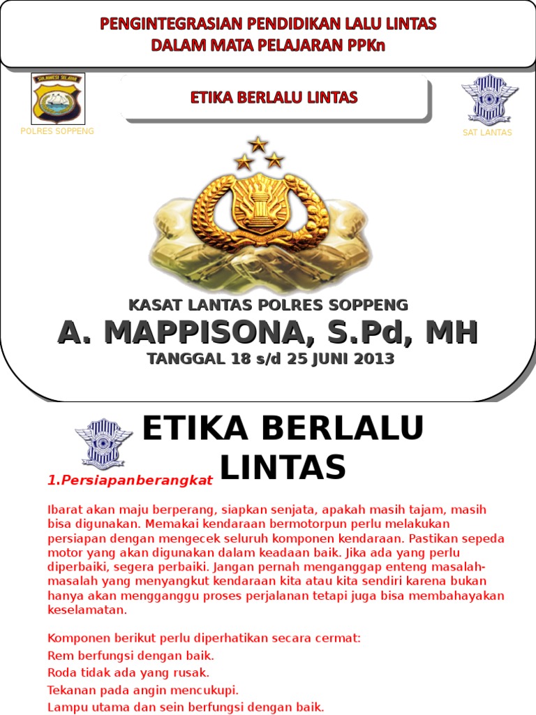 ETIKA BERLALU LINTAS