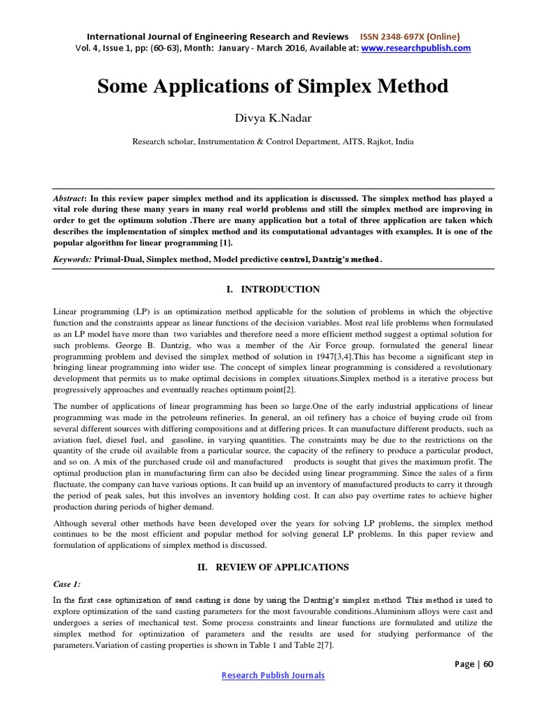 Applications of the Simplex Method | PDF | Teaching Methods & Materials ...