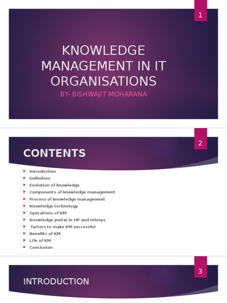 Knowledge Management in It Organisations: By-Bishwajit Moharana | PDF ...