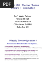 Phys 253 Thermal Physics