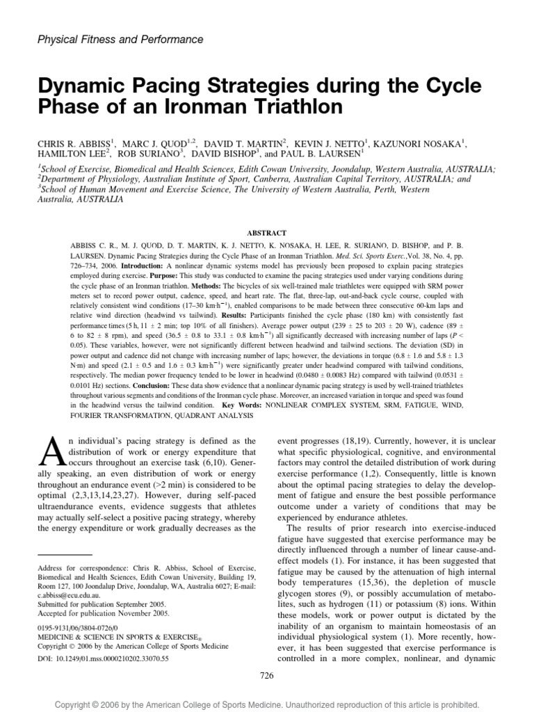 Ironman Pacing Strategy PDF PDF Statistical Power Triathlon