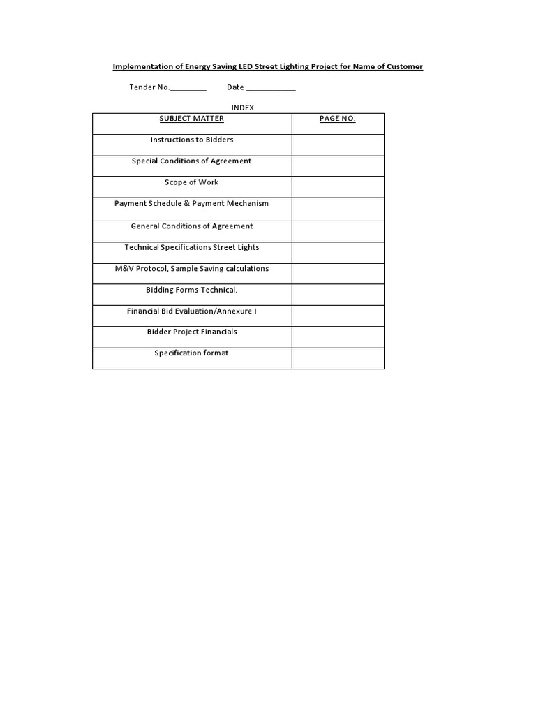 LED Lights Tender Document PDF | PDF | Finance & Money Management