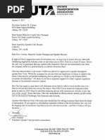 UTA Letter Uber Driverless Cars