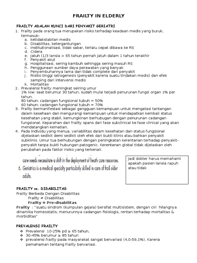 Memahami Frailty pada Lansia | PDF | Pengembangan Diri | Kesehatan Holistik