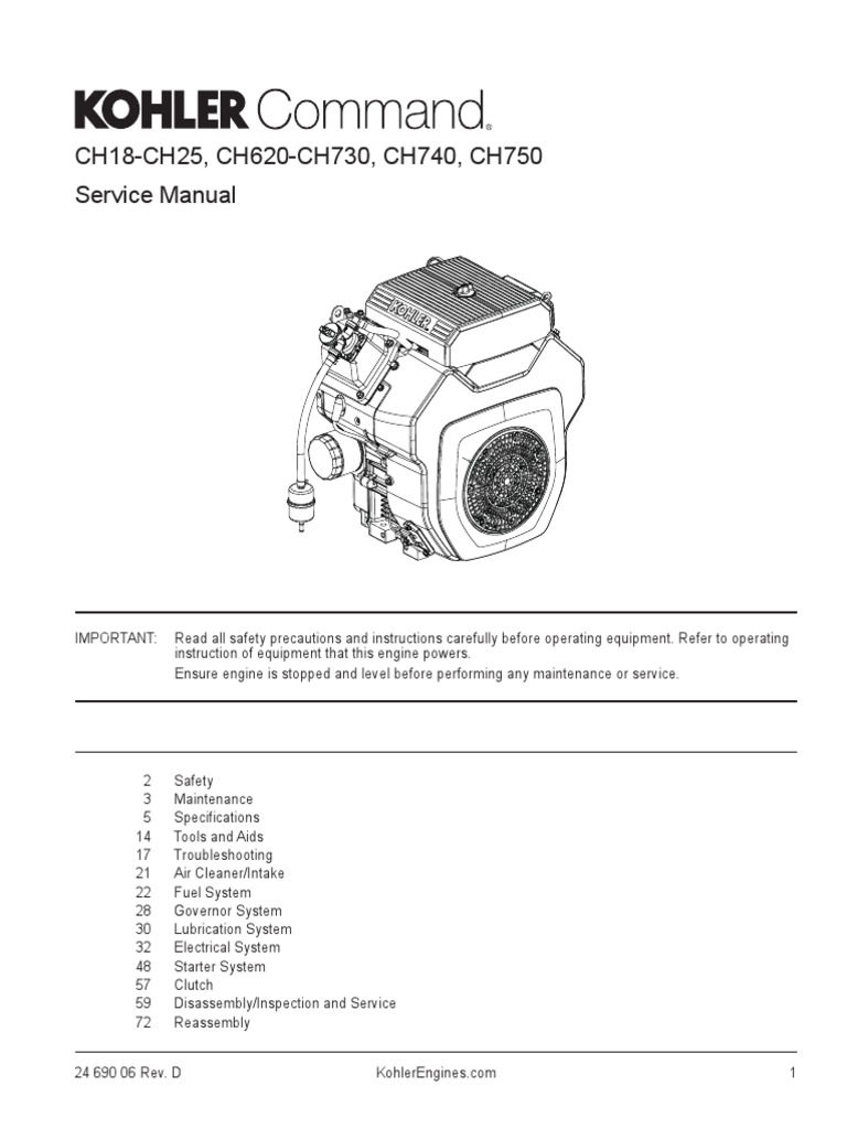 Kohler Command PRO 25 CH730.pdf Carburetor Gasoline