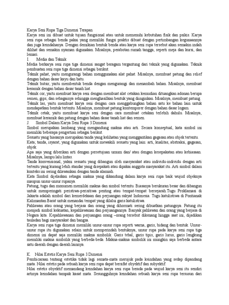 Karya Seni Rupa Tiga Dimensi Terapan