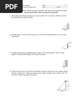 angles of elevation   depression worksheet