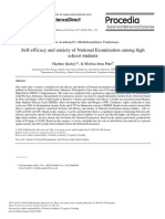 Self-Efficacy and Anxiety of National Examination Among High School Students