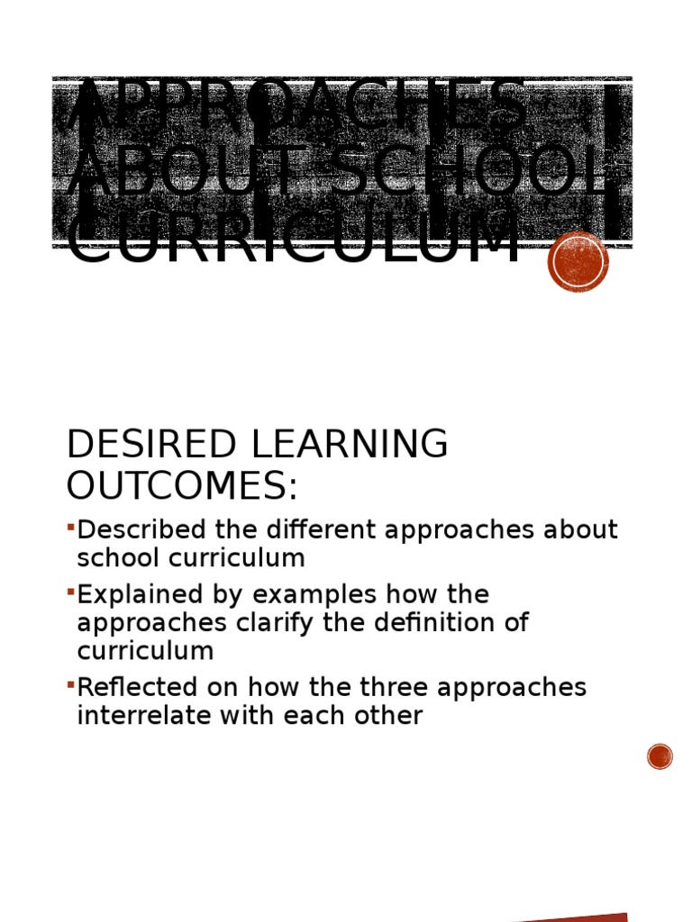 Understanding School Curriculum Approaches | PDF | Curriculum | Teaching